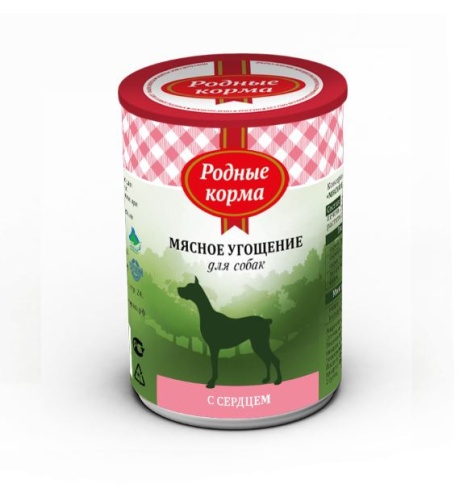 Родные корма Мясное угощение с Сердцем консервы для собак 340 г фото 1