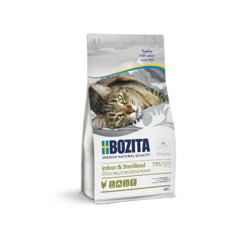 Bozita Indoor&Sterilized сухой корм для стерилизованных и малоподвижных кошек с курицей - 400 г фото 1