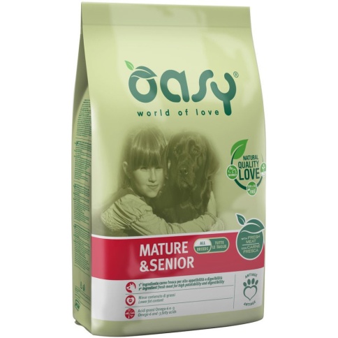 Oasy Dry Dog Marure and Senior сухой корм для взрослых собак старше 6 лет с курицей фото 1