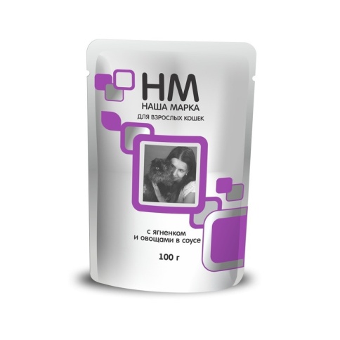 Наша Марка для кошек с ягненком и овощами 100 г (паучи) фото 2