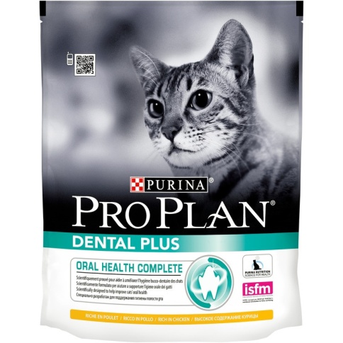 Сухой корм Purina Pro Plan Dental Plus для взрослых кошек для поддержания здоровья ротовой полости с курицей - 400 г фото 1