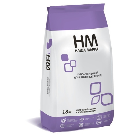 Наша Марка сухой гипоаллергенный корм для щенков всех пород с ягненком и рисом 500 г фото 1
