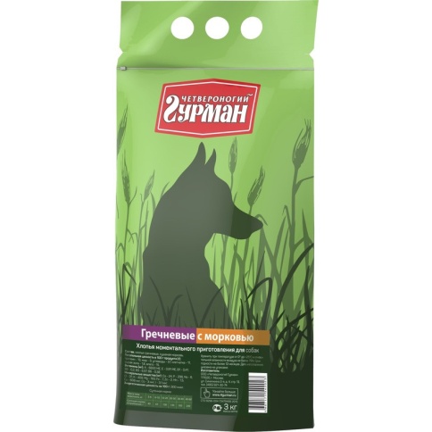Каша для собак Четвероногий гурман гречка с морковью - 3 кг фото 1