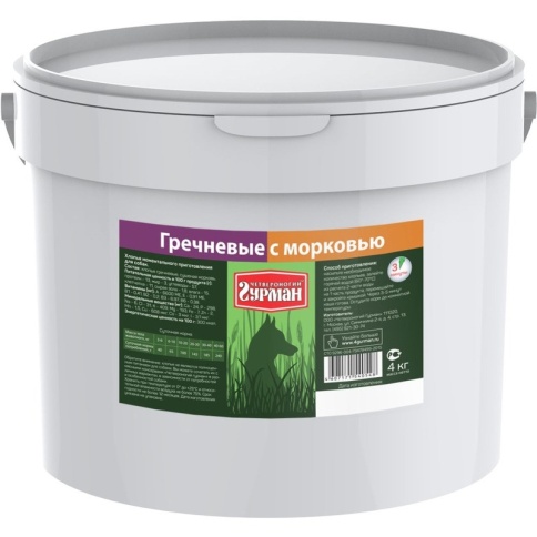 Каша для собак Четвероногий гурман гречка с морковью - 4 кг фото 1