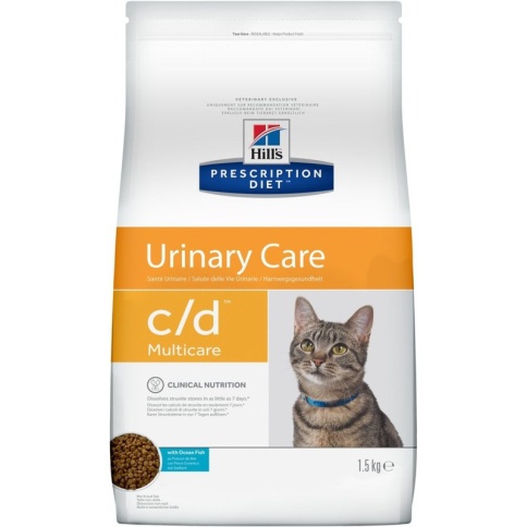 Hill's Prescription Diet c/d Multicare Urinary Care корм для кошек диета для поддержания здоровья мочевыводящих путей с океанической рыбой 1,5 кг фото 2