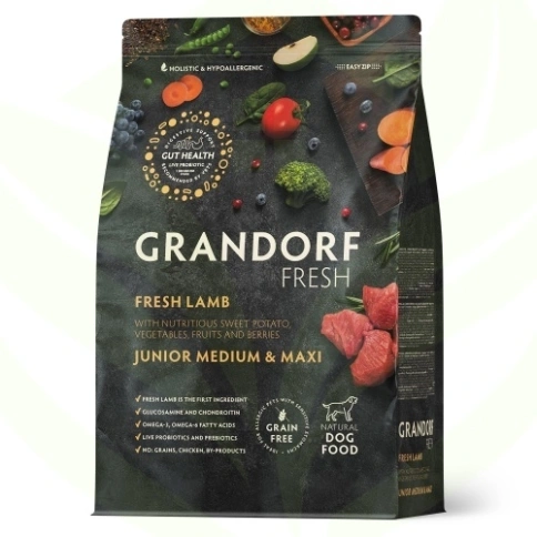 Сухой корм Grandorf Fresh ягненок с бататом беззерновой для юниоров и беременных собак, 3 кг фото 11
