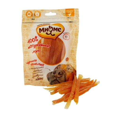 Мнямс лакомство Куриная соломка с хондроитином для собак - 100 г фото 2