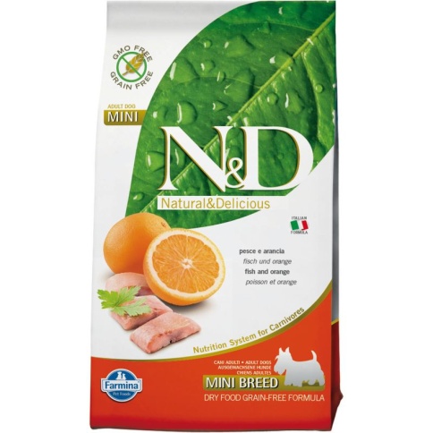 Farmina N&D Dog Fish & Orange Adult Mini - 800 гр фото 1
