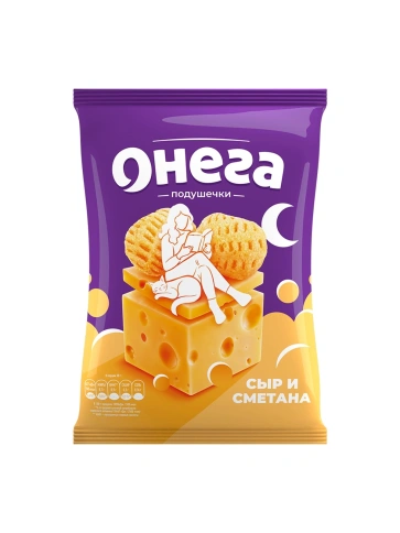 Сырные подушечки "Онега" снеки со вкусом сметана с сыром , 70г фото 1