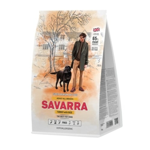 Savarra Adult Dog Turkey Сухой корм для взрослых собак с индейкой и рисом - 18 кг фото 2