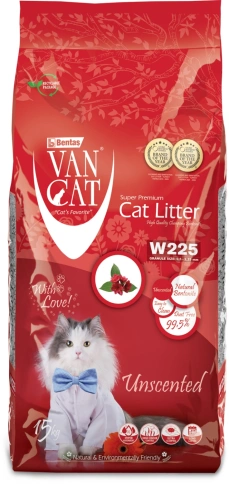Van Cat комкующийся наполнитель без пыли с ароматом "100% Натуральный", без пыли, 15 кг фото 1