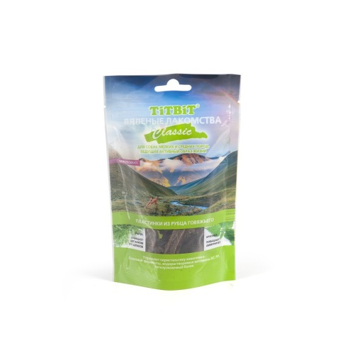 Titbit вяленые лакомства пластинки из рубца говяжьего Classic 50 г фото 2