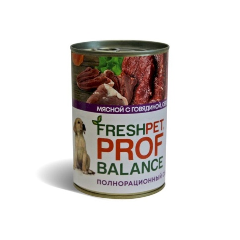 Freshpet Prof Balance влажный корм для щенков всех пород с говядиной, сердцем и рисом в консервах - 410 г фото 1