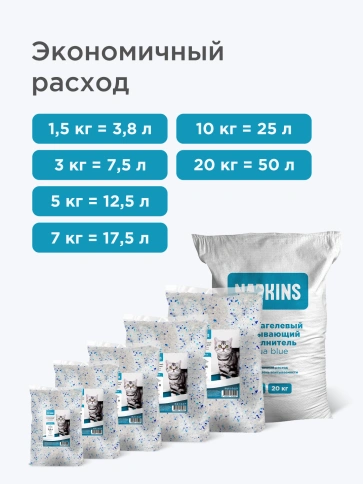 Наполнитель Napkins силикагелевый впитывающий, без отдушки, 25 литров фото 6