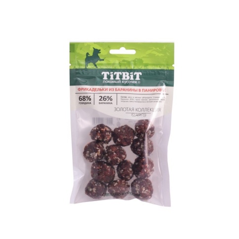 TiTBiT Фрикадельки из баранины в панировке для собак, золотая коллекция - 70 г фото 1