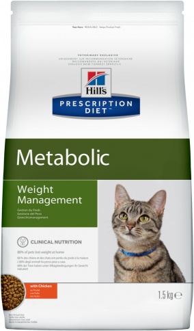 Hill's Prescription Diet Metabolic Weight Management корм для кошек диета для достижения и поддержания оптимального веса с курицей 1,5 кг фото 1
