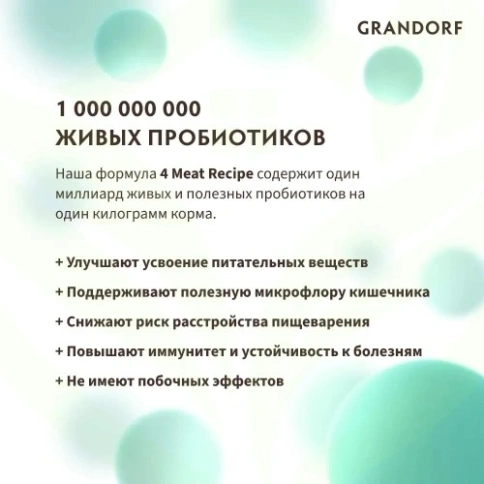 Сухой корм Grandorf Holistic 4 вида мяса с пробиотиками для взрослых собак средних и крупных пород, 1 кг фото 19