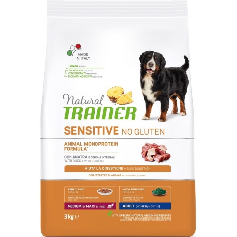Trainer Natural Sensitive сухой корм для взрослых собак средних и крупных пород без глютена с уткой - 3 кг фото 1