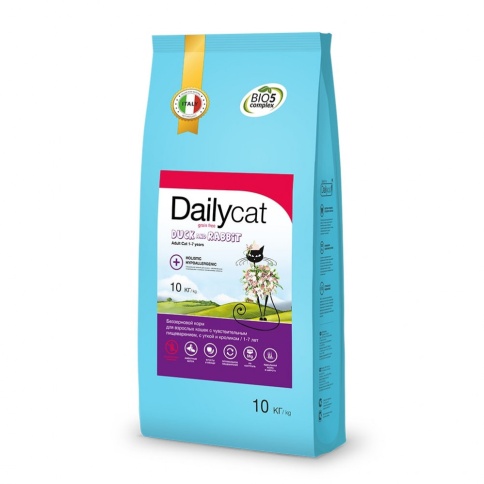 Dailycat Grain Free Adult сухой беззерновой корм для взрослых кошек с уткой и кроликом фото 1