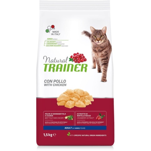 TRAINER NATURAL ADULT CHICKEN для взрослых кошек с курицей 1,5 кг фото 2