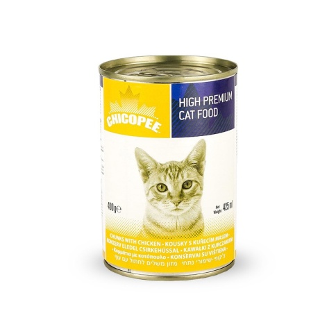 Chicopee Cat Chunks Chicken консервы для кошек всех возрастов с кусочками курицы в соусе - 400 г фото 1