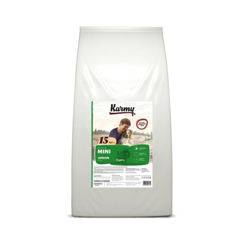 Сухой корм Karmy Mini Junior для щенков мелких пород с индейкой 15 кг фото 1