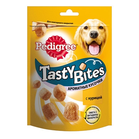 Лакомство Pedigree Tasty Bites для собак Хрустящие подушечки с Курицей - 95 г фото 1