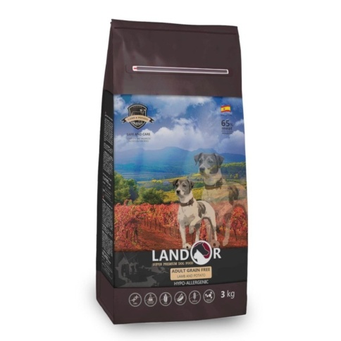 Landor Adult Grain Free Lamb & Potato сухой корм для собак всех пород с ягенком и бататом - 15 кг фото 1