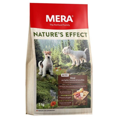 Mera Nature's Effect Mini Rind Mit ?pfeln, Karotten & Kartoffeln сухой корм для взрослых собак мелких пород с говядиной, яблоками, морковью и картофелем - 3 кг фото 2