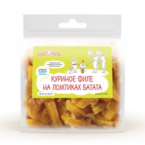 Dog Fest Куриное филе на ломтиках батата для собак 500 г фото 2
