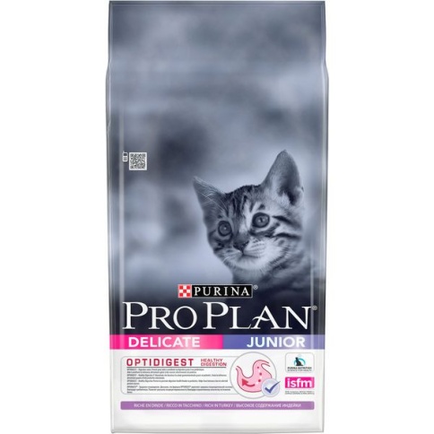Purina Pro Plan Junior Kitten Delicate with Turkey для котят с чувствительным пищеварением до 1 года с индейкой - 10 кг фото 1