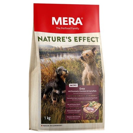 Mera Nature's Effect Ente Mit Rosmarin, Karotten & Kartoffeln сухой корм для взрослых собак мелких пород с уткой, розмарином, морковью и картофелем - 1 кг фото 1