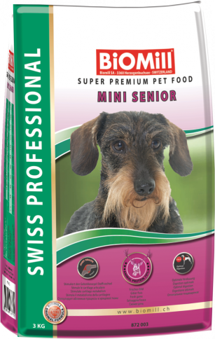 Biomill swiss professional mini senior для взрослых собак старше 6 лет 3 кг фото 1