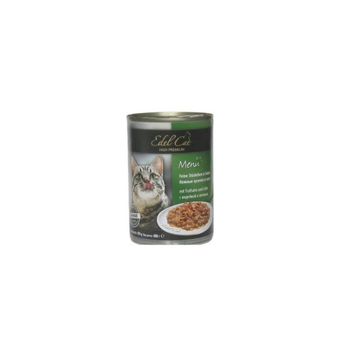 Edel Cat Mit Truthahn und Leber полноценный влажный корм с индейкой и печенью для кошек всех пород - 400 г фото 2