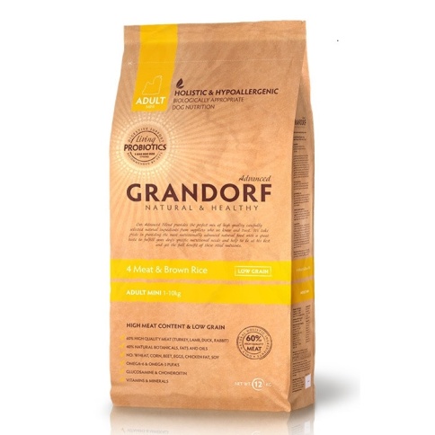 Grandorf Probiotic Adult Mini 4Meat Brown Rice 1 кг фото 1