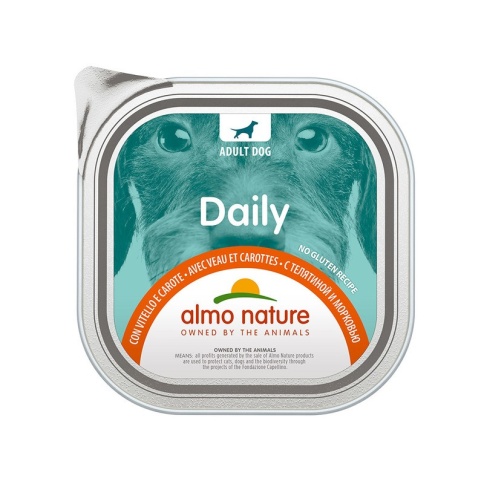 Almo Nature Daily Menu Adult Dog Veal & Carrots консервы для взрослых собак с телятиной и морковью - 300 г фото 2
