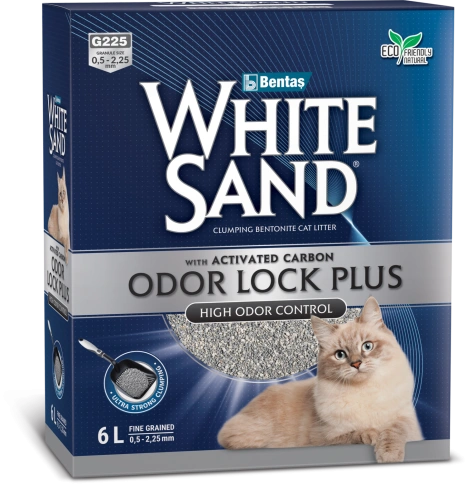 Наполнитель White Sand комкующийся "С усиленной блокировкой запахов" с активированным углем, 5.1 кг фото 1