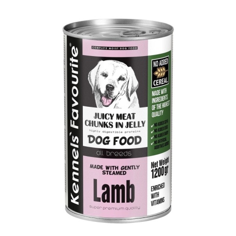 Влажный корм Kennels` Favourite Canned Food Lamb для взрослых собак всех пород с кусочками ягненка в желе - 1,2 кг фото 2