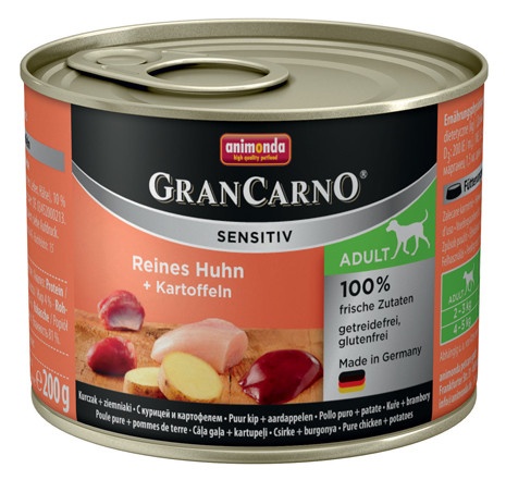 Animonda GranCarno Sensitiv / Анимонда Гран Карно Сенситив с курицей и картофелем для чувствительных собак 200 г (консервы) фото 1