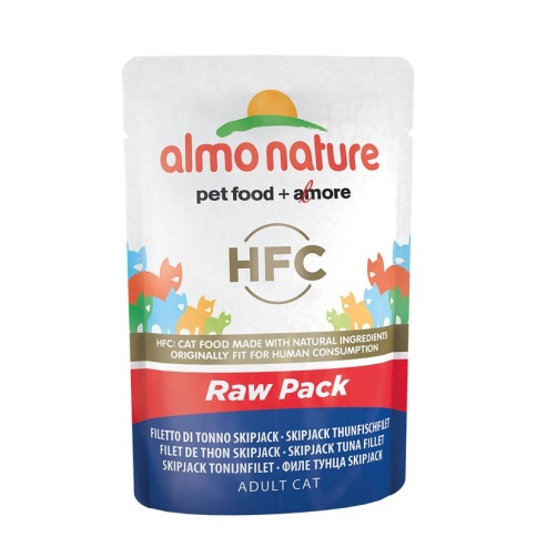 Almo Nature Classic Raw Pack Adult Cat Skip Jack Tuna Fillet паучи с 75% мяса (филе полосатого тунца) для взрослых кошек - 55 г фото 2