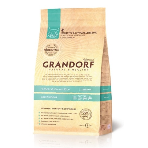 Grandorf Probiotic Indoor Adult 4Meat Brown Rice 2 кг фото 1
