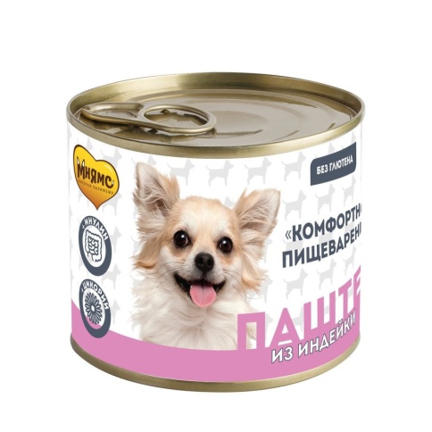 Мнямс паштет для собак всех пород из индейки "Комфортное Пищеварение" - 200 г фото 1