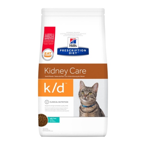 Hill's Prescription Diet k/d Kidney Care сухой диетический корм для кошек для поддержания здоровья почек с тунцом - 1.5 кг фото 2