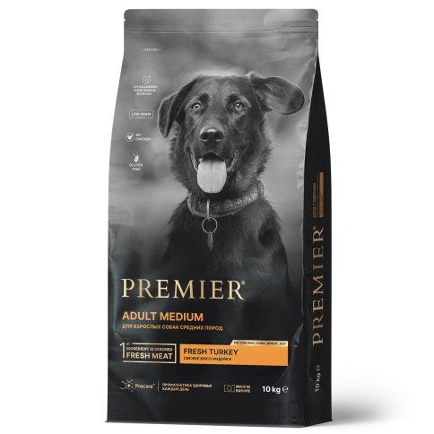 Сухой корм Premier Dog Turkey Adult Medium для собак средних пород, 10 кг фото 1
