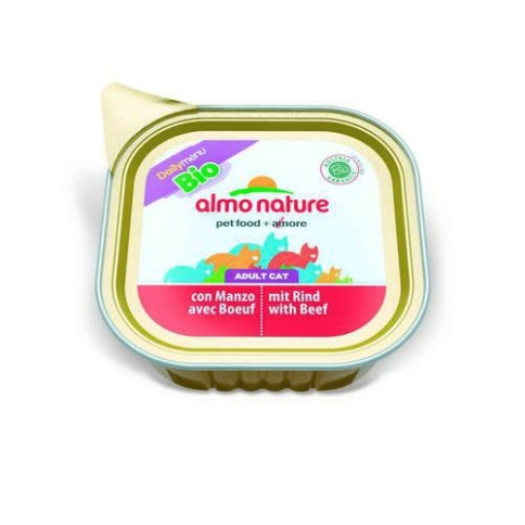 Almo Nature Daily Menu Bio Adult Cat Beef паштет для взрослых кошек био-меню с говядиной - 100 г фото 1