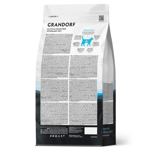 Сухой корм Grandorf Veterinary Diet Dermatosis лосось для кошек с заболеваниями кожи, 2 кг фото 2