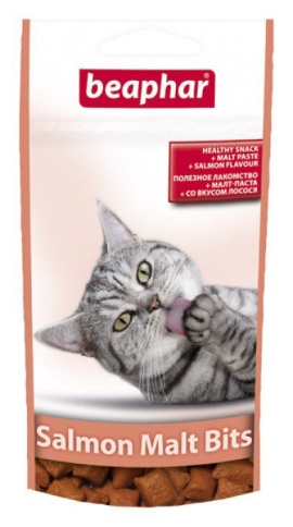 Beaphar Malt-Bits Подушечки с мальт-пастой для выведения шерсти из желудка с Лососем 35г*75 шт фото 1