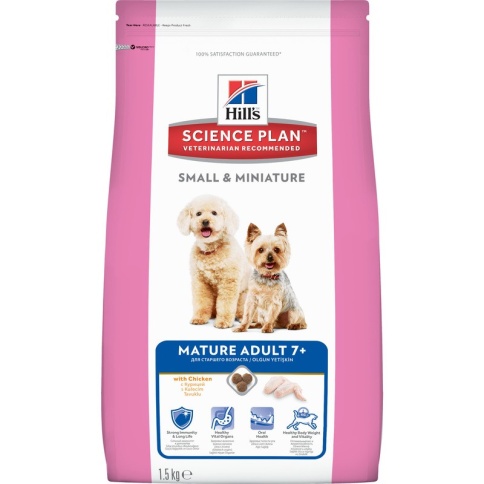 Hill's Science Plan Small & Miniature сухой корм для собак мелких и миниатюрных пород старше 7 лет с курицей - 1.5 кг фото 2