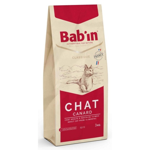 Babin Classique Chat Canard сухой корм для взрослых кошек всех пород на основе утки, свинины и домашней птицы - 3 кг фото 1