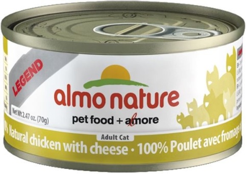 Almo Nature Legend Adult Cat Chicken&Cheese консервированный корм с цельными кусочками курицы и сыром в бульоне для взрослых кошек - 70 г фото 1